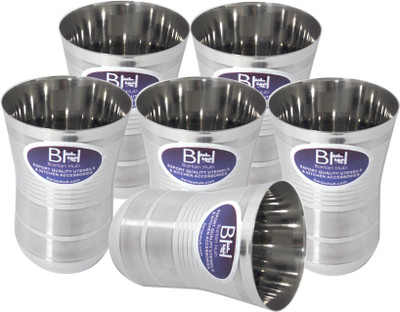 

bartan hub KG6 Glass Set(Steel, 650 ml, Steel, Pack of 6)