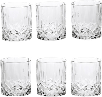 Somil Somil Stylish Shape Self Designer Multipurpose Glass Design No-AX5 Set Of 6 Glass Set(Glass, 220 ml, Clear, Pack of 6) at flipkart