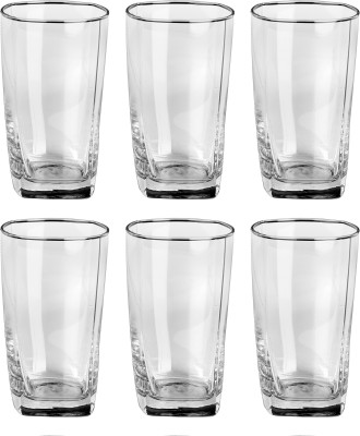 AFAST (Pack of 6) Multipurpose Designer Look Transparant Four Glass Set No_DN65 Glass Set Water/Juice Glass(330 ml, Glass, Clear)