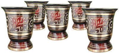 17% OFF on Dekor World (Pack of 5) DWDT-0249 Glass Set(100 ml, Brass)