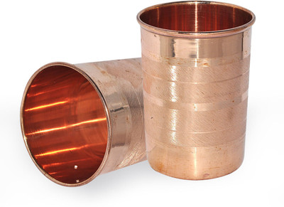 50% OFF on Dungri India Craft Ducgl019-2 Glass Set(Copper, 307 ml, Gold, Pack of 2)