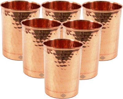 IndianArtVilla (Pack of 6) IAV-C-3-119z Glass Set Water/Juice Glass(380 ml, Copper, Brown)