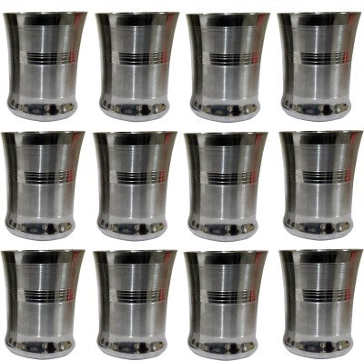 Dynore (Pack of 12) DS_601 Glass Set Water/Juice Glass(350 ml, Steel, Steel)