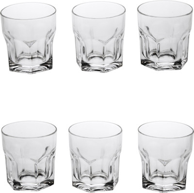 Somil Multi Purpose Party Designer Glass Set_098716 Glass Set(Glass, 330 ml, Clear, Pack of 6) at flipkart