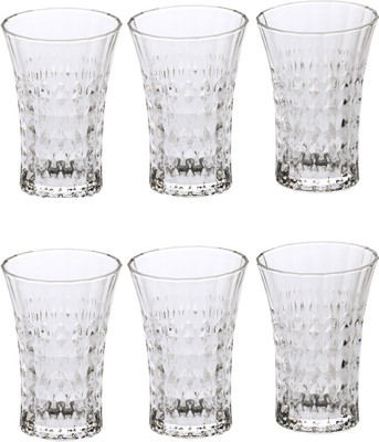 Somil Somil Stylish Shape Self Designer Multipurpose Glass Design No-BC04 Set Of 6 Glass Set(Glass, 225 ml, Clear, Pack of 6) at flipkart