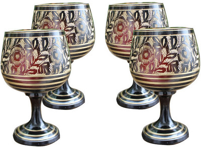 16% OFF on Dekor World (Pack of 4) DWDT-0256 Glass Set(100 ml, Brass)