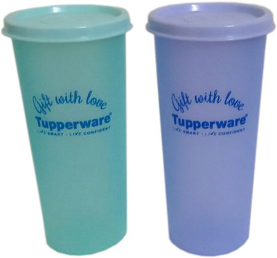 

Tupperware Rainbow 340 ml Water Bottles(Set of 2, Purple, Green)