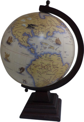 

Imli Street Geography Earth Ocean Wooden Stand Big Rotating Desk & Table Top Political World Globe(Medium Brown)