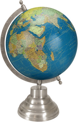 

Globeskart Designer Royal Blue with Antique Silver Finish Stand Desk & Table Top Political World Globe(Medium Royal Blue)