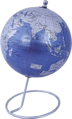 

Globeskart Designer Marquise Blue Silver Desk and Table Top Political World Globe(Medium 6 inches Marquise Blue)