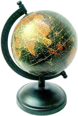 

MH Black Ocean Black Base Desk & Table Top Political World Globe(Medium Black)