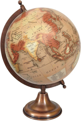 

Globeskart Designer Peach with Antique Copper Finish Stand D Political World Globe(Medium Peach)