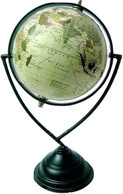 

MH Cream Ocean Black Base Desk & Table Top Political World Globe(Medium Beige)