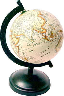

MH Antique Shading Desk & Table Top Political World Globe(Medium Cream)