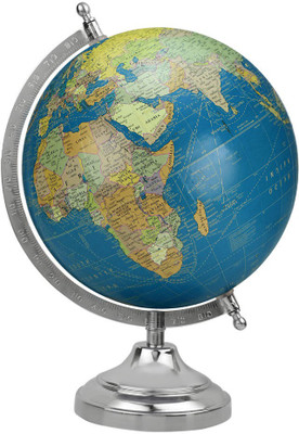 

Globeskart Royal Blue with Chrome Base and Arc Desk and Table Top Political World Globe(Medium Royal Blue)