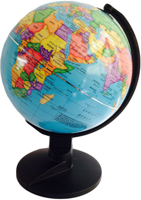 Winner's Ornate - 606 Black Desk & Table Top Political World Globe(Medium Blue)