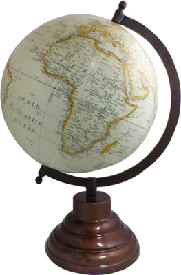 

Imli Street Geography Map Table Decor Wooden Stand Earth Desk & Table Top Political World Globe(Medium White)