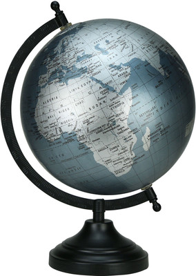 

Globeskart Designer Marquise Silver Desk & Table Top Political World Globe(Medium Marquise)