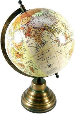 

MH Yellow Ocean Brown Base Desk & Table Top Political World Globe(Medium Yellow)