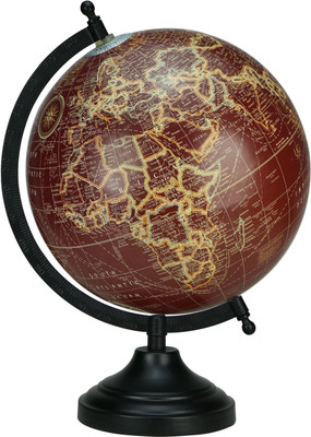 

Globeskart Designer Maroon Ribbon Desk and Table Top Political World Globe(Medium Maroon)