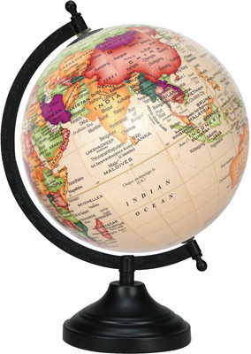 

Globeskart Designer Cream Multicolour Contour Desk and Table Top Political World Globe(Medium Cream)