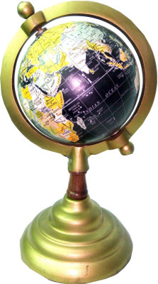 

MH Black Ocean Rounded Design Meridian Desk & Table Top Political World Globe(Medium Black)