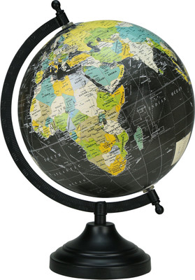 

Globeskart Designer Antique Black Multicolor Desk and Table Top Political World Globe(Medium Black)