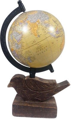 

MH Wooden Bird Base Cream Ocean Desk & Table Top Political World Globe(Medium Cream)