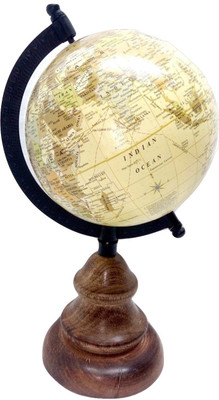 

MH Cream Ocean Brown Base Desk & Table Top Political World Globe(Medium Beige)