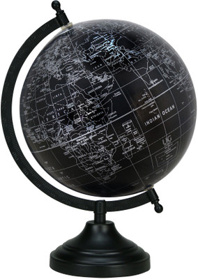 

Globeskart Designer Black Silver Desk & Table Top Political World Globe(Medium Black)