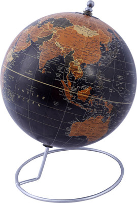 

Globeskart Designer Black Brown Desk And Table Top Political World Globe(8 Inches Black)
