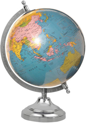 

Globeskart Educational Laminated Sky Blue with Chrome Base and Arc Desk and Table Top Political World Globe(Medium Sky Blue)