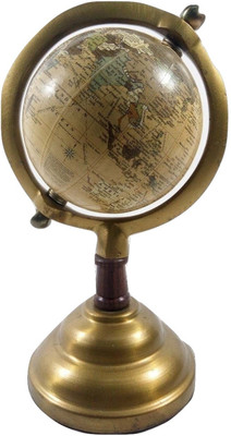 

MH White Ocean Golden Base Desk & Table Top Political World Globe(Medium Cream)