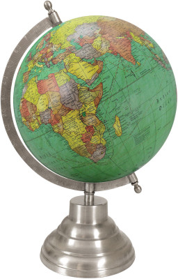 

Globeskart Designer Patina Green with Satin Chrome Finish Desk & Table Top Political World Globe(Medium Patina Green)