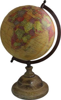 

Imli Street Wooden Stand Home Decor Table Earth Geography Ocean Big Rotating Desk & Table Top Political World Globe(Medium Brown)