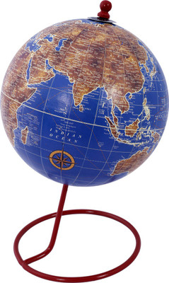 

Globeskart Designer Blue Brown Texture Desk and Table Top Political World Globe(Medium 6 inches Navy Blue)
