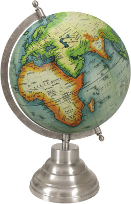 

Globeskart Designer Sea Green Multicolour with Antique Silver Finish Stand Desk & Table Top Political World Globe(Medium Sea Green)