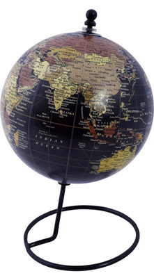 

Globeskart Designer Black Multi Colour Red Desk and Table Top Political World Globe(Medium 6 inches Black)