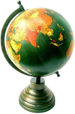

MH Green Ocean Brown Base Desk & Table Top Political World Globe(Medium Green)