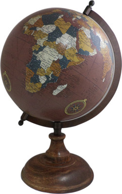 

Imli Street Earth Ocean Wooden Stand Geography Big Rotating Desk & Table Top Political World Globe(Medium Brown)