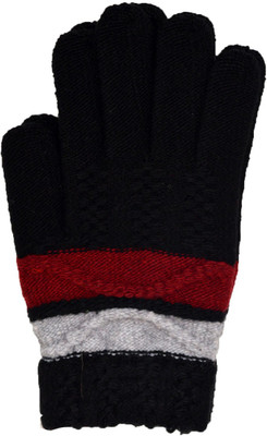 

Vinenzia Self Design Winter Women's Gloves, Black