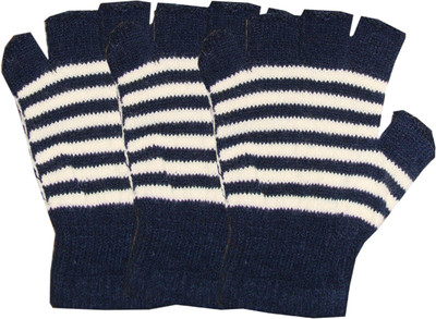 

Kifayati Bazar Striped Winter Men's Gloves, Multi