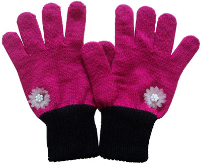 

Gajraj Exclusive Solid Winter Women's Gloves, Pink
