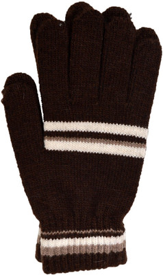 

Vinenzia Self Design Winter Men's Gloves, Brown