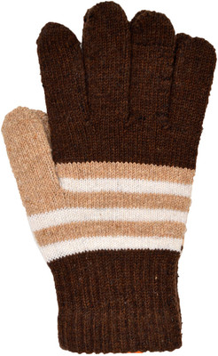 

Vinenzia Self Design Winter Men's Gloves, Brown