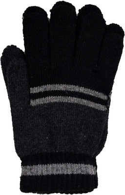Vinenzia Geometric Print Winter Men's Gloves, Black