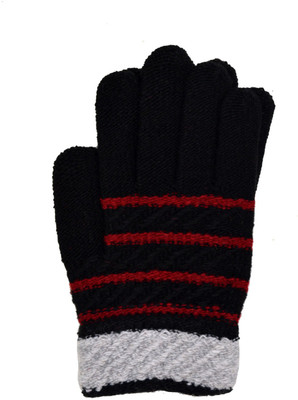 

Vinenzia Striped Winter Women's Gloves, Black