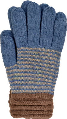 

Vinenzia Striped Winter Women's Gloves, Blue