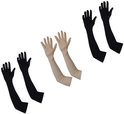 

AccuStyle Self Design Protective Women's Gloves, Black;beige