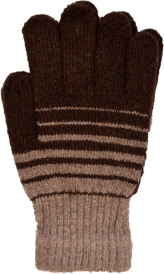

Vinenzia Self Design Winter Men's Gloves, Brown